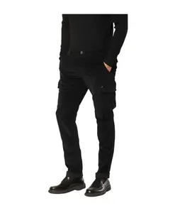 Бархатные брюки-карго, очень узкий крой Mason'S, черный