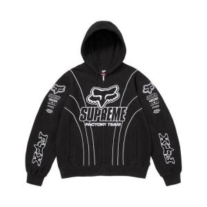 Толстовка Supreme x Fox Racing Zip Up Hooded Sweatshirt 'Black'