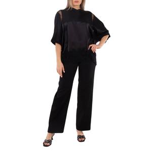 Женские брюки Burberry Ladies Black Lottie Asian Fit с шелковой отделкой из шерсти