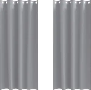 Плотные шторы с кольцами, 2 шт., светло-серые, 245 x 140 см vidaXL