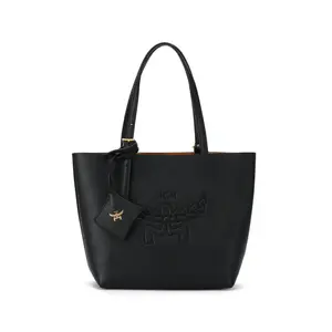 MCM Кожаная сумка-шоппер, миниатюрная женская сумка через плечо, маленькая сумочка черного цвета