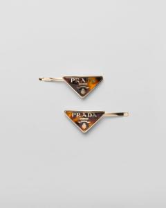 Заколка из плексигласа и металла Prada, оранжевый