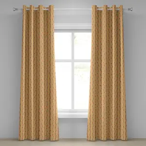 Оранжевая штора на люверсах ABAKUHAUS, романтическая тематика ко Дню святого Валентина, сердца с завитками веток, декоративные двухпанельные шторы, 280 см x 175 см, темно-коричневый вермо Abakuhaus