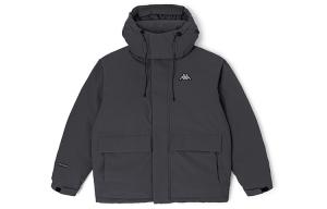 Пуховик мужской с капюшоном Moderate Puffer Kappa, reinforcement steel серый-1107