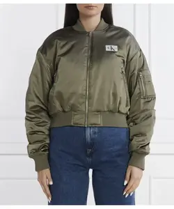 Бомбер Cropped fit Calvin Klein Jeans, зеленый