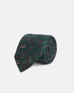 Шелковый галстук зеленого цвета Silbon