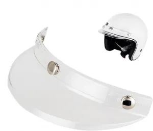 Визор для мотоциклетного шлема | Солнцезащитный козырек с тремя зажимами для винтажных шлемов | Защита от УФ-излучения, ретро-дизайн, четкий обзор, легкий и прочный, легко устанавливается на открытые шлемы, transparent