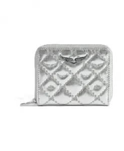 Миниатюрный металлический кошелек с монограммой ZV. Zadig & Voltaire, серый