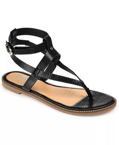 Женские сандалии Tangie Ankle Strap Flat Sandals Journee Collection, черный