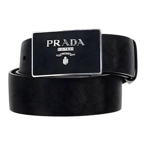 Ремень с пряжкой-плакеткой и логотипом PRADA