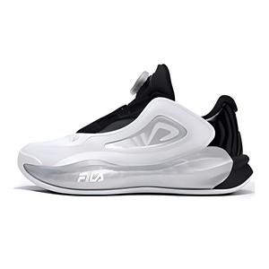 FILA KIDS Детские баскетбольные кроссовки с низким верхом, противоскользящие, амортизирующие, дышащие и поддерживающие, белые/черные