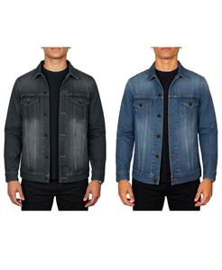 Мужской комплект из двух предметов: классическая джинсовая куртка стандартного кроя Blu Rock, Black/medium wash