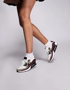 Кроссовки Nike Air Max 90 белого цвета с леопардовым принтом