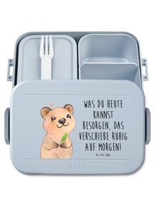 Mr. & Mrs. Panda Бенто-бокс с изображением квокки и надписью, пастельно-голубой цвет