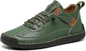 Женские ретро кожаные слипоны на высокой подошве до щиколотки с регулируемой эластичной лентой, ручной шнуровкой, удобной плоской подошвой, лоферы для повседневной носки, прогулок и походов на открытом воздухе TIXEWSJH, Green
