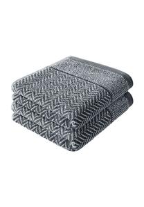 Набор полотенец Herzbach Home italiana, 2 штуки, 50x100 см, черный / белый