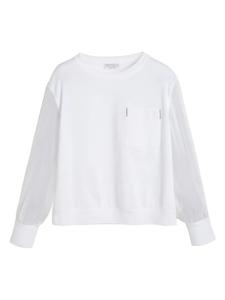 Brunello Cucinelli Kids топ с декором Monili, белый