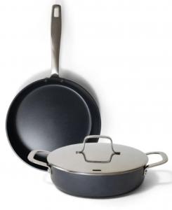 Набор посуды Maestro из 3 предметов: керамическая сковорода с антипригарным покрытием и сотейник с крышкой Изготовлено без использования PFAS, PFOA и PTFE ALVA, No Color