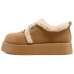 Женские зимние ботинки DAPHNE замшевые на толстой подошве, коричневый