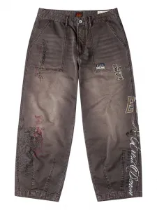 Джинсы с графическим принтом Evisu, коричневый