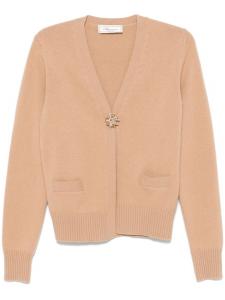 Blumarine кардиган с брошью, коричневый