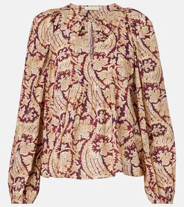 Блузка из смесового хлопка с принтом Brea Ulla Johnson, Amaranthus