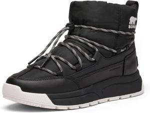 Sorel womens Whitney III Slip-on Waterproof, Black/Sea Salt