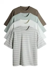 Набор из 4 больших футболок с круглым вырезом и принтом. The Set, Aqua Cream