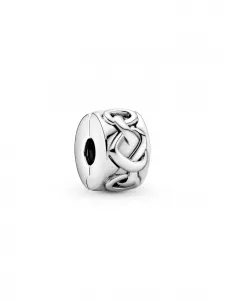 Зажим-подвеска «Завязанные сердечки» Pandora, серебро