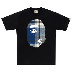 Футболка BAPE Check Big Ape Head Tee, Black