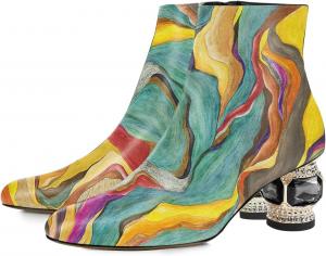 Женские ботильоны FSJ с круглым носком, камнями, невысоким каблуком, модные, с боковой молнией, повседневные, для выпускного, туристические, размеры 37-44, Malerei