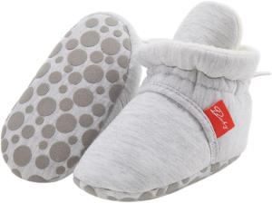 Ohsofy Новые детские хлопковые пинетки, держатся на ножках, зимние теплые мягкие обувь, нескользящие ботиночки для малышей, тапочки для кроватки, A-Light Grey 2