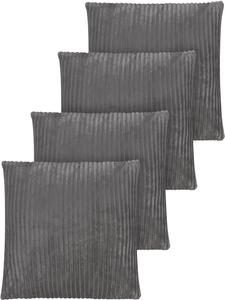 Aspero Комплект из 4 фланелевых наволочек, 60х60 см, темно-серого цвета