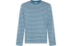 Футболка в полоску с нашивкой Fox Head от Maison Kitsuné Maison Kitsune, синий
