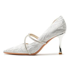 Ainer cat Slim Heel High Heels 8cm Women's Champagne Ainer-cat, серебряный