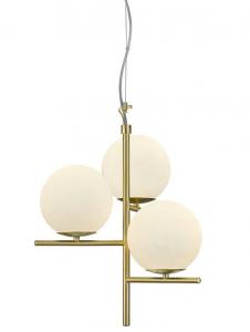 Светодиодный подвесной светильник MeineWunschleuchte 3 flammig Glas Messing, латунь - белая