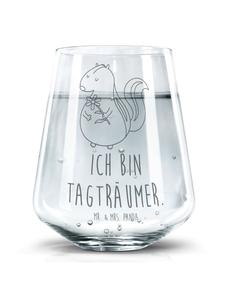 Стакан для питья с изображением цветка скунса с надписью на прозрачном фоне. Mr. & Mrs. Panda