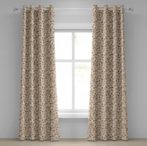 Штора на люверсах ABAKUHAUS цвета слоновой кости, осенние листья в выцветших земляных тонах, иллюстрация на тему романтики осеннего сезона, декоративные двухпанельные шторы, 280 см x 245 см, цвет: кремовый, умбра, какао Abakuhaus