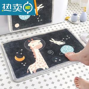 Budis Ковер 50х80 см для ванной/прихожей с жирафом, впитывающий, нескользящий, из искусственной шерсти