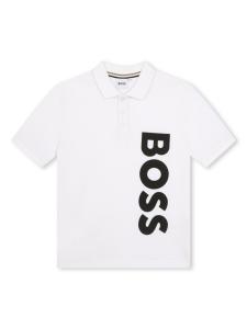BOSS Kidswear рубашка поло с логотипом, белый