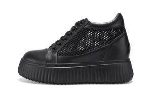 Iijin АйДжин Дышащие Увеличивающие Ростовку Лоу-Топ Скейтбордские Кроссовки Женские - Черные, цвет Black