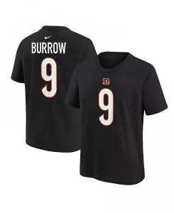 Футболка Big Boys Joe Burrow Black Cincinnati Bengals с именем и номером игрока Nike
