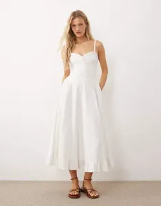 Платье миди с заниженной талией Free People кокосового молока