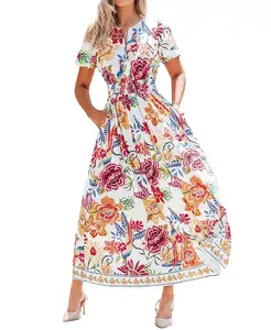 Женское пляжное платье макси с цветочным принтом Cupshe, белый