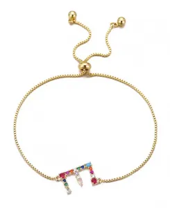 Браслет-Боло с разноцветными золотыми камнями Adornia, multi-e