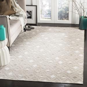 Ковер SAFAVIEH, 153 x 244 см, Montauk Collection, бежевый и айвори, ручной работы из хлопка, идеален для помещений с высокой проходимостью в гостиной, спальне (MTK614R)