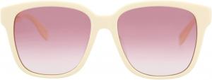 Солнцезащитные очки Alexander McQueen квадратной/прямоугольной формы, белые, бело-розовые, класса люкс, изготовлены в Италии, оправа из ацетата, дизайнерская мода для повседневной роскоши, White