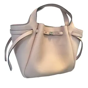 TORY BURCH Роми Личи Текстурированная Кожаная Сумка через Плечо Малая Женская Мягко Розовая