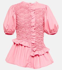 Топ из поплина с оборками Кэрри Cecilie Bahnsen, Sorbet Pink