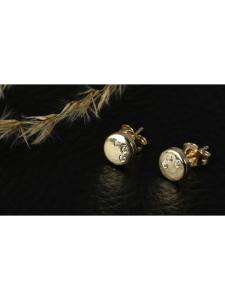 Adeliás Женские серьги - золотые серьги-гвоздики 333 с кубическим цирконием в золоте